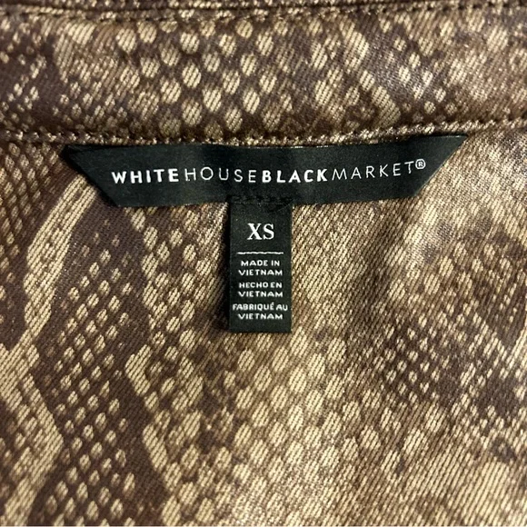 White House Black Market Snake Print  Cropped Jacket Size Extra Small - Picture 9 of 9